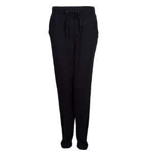 Pre Owned Boss By Hugo Boss Black Terry Cloth Applique Detail Pants L