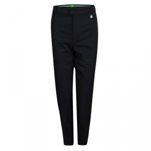 Pre Owned Boss Green By Hugo Boss Black Regular Fit Trousers L