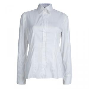 Pre Owned Boss by Hugo Boss White Fitted Cotton Shirt S