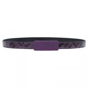 Pre Owned Bottega Veneta Purple Watersnake Belt 85CM