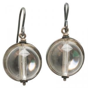 Bottega Veneta Clear Sphere Silver Earrings