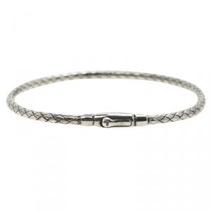Bottega Veneta Intrecciato Antique Finish Silver Bracelet M