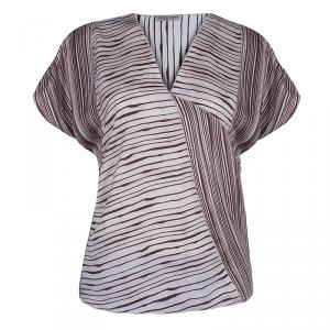 Bottega Veneta Brown Printed Silk Top M