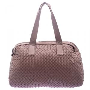 Pre Owned Bottega Veneta Old Petra Intrecciato Leather Satchel