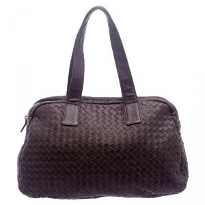 Pre Owned Bottega Veneta Ebano Intrecciato Leather Satchel