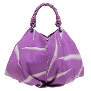 Pre Owned Bottega Veneta Violet Tye Dye Leather Large Aquilone Fortune Cookie Hobo