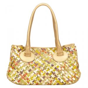 Pre Owned Bottega Veneta Multicolor Leather Intrecciato Tote