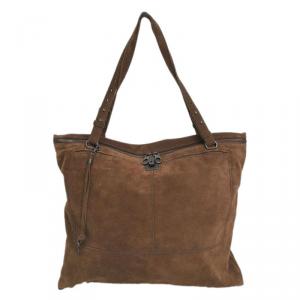 Pre Owned Bottega Veneta Brown Suede Tote