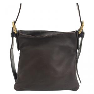 Pre Owned Bottega Veneta Dark Brown Intrecciato Nappa Leather Crossbody Bag