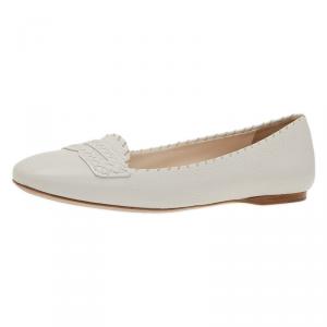 حذاء باليرينا فلات بوتيغا فينيتا جلد أبيض مقاس 39.5