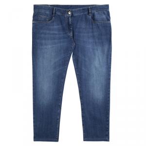 Brunello Cucinelli Blue Denim Low Waist Slim Straight Fit Jeans XXL