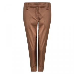 Brunello Cucinelli Rust Orange Cotton Tailored Pants M
