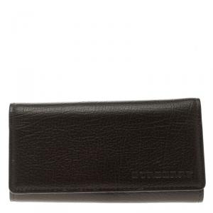Pre Owned Burberry Dark Brown Leather 4 Key Case Holder
