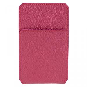 Pre Owned Burberry Pink Leather Carlington iPhone Case