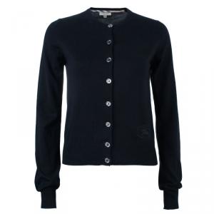 Pre Owned Burberry Black Button Down Cardigan S