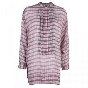 Pre Owned بلوزة بربري بريت تشيك وردي كبيرة S