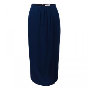 Pre Owned Burberry Navy Blue A-Line Skirt S