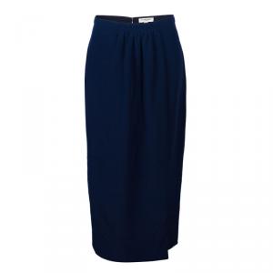 Pre Owned Burberry Navy Blue A-Line Skirt M