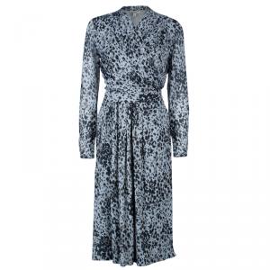 Pre Owned Burberry Grey Leopard Print Dress M