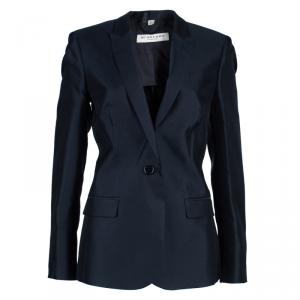 مملوكة مسبقًا Burberry Black Silk Tailored Blazer M