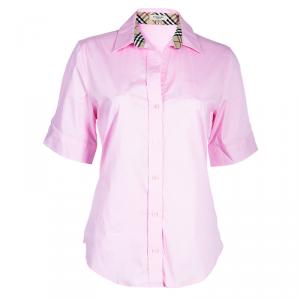 Pre Owned Burberry Pink Cotton Shirt M