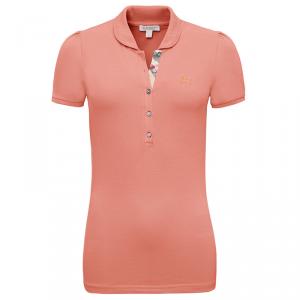 مملوكة مسبقًا Burberry Brit Carnation Pink Check Placket Polo Shirt M