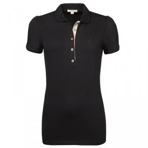 Pre Owned Burberry Brit Black Check Placket Polo Shirt L