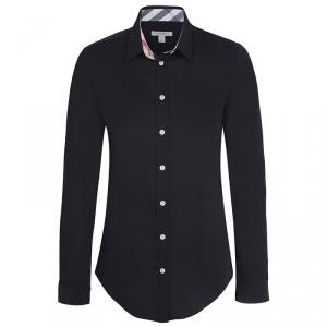 مملوكة مسبقًا Burberry Brit Black Novacheck Detail Cotton Shirt S
