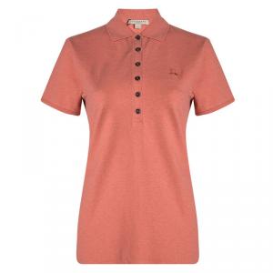مملوكة مسبقًا Burberry Brit Orange Short Sleeve Polo T-Shirt XL