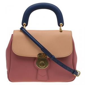 Burberry Tri Color Leather Medium DK88 Top Handle Bag