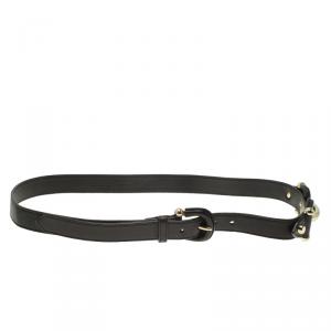 مملوكة مسبقًا Burberry Black Leather Logo Belt 90 CM