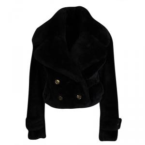 Pre Owned Burberry Prorsum Black Sheep Shearling Jacket S