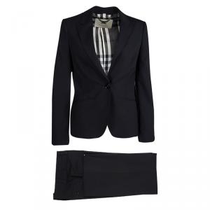Burberry London Black Wool Pant Suit S