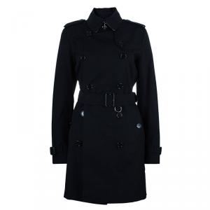 Pre Owned Burberry Black Long Heritage Trench Coat M