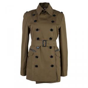 Pre Owned Burberry Khaki Cotton-Gabardine Trenchcoat S