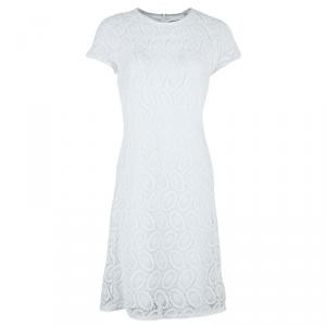Pre Owned Burberry White Lace Dress M