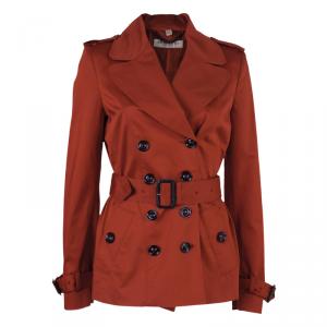 Pre Owned Burberry Red Trench Coat S