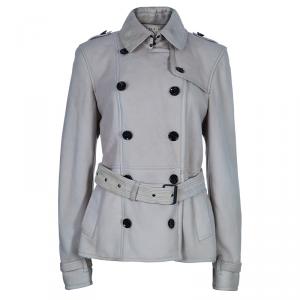 Pre Owned Burberry Brit Beige Shearling Aviator Jacket M