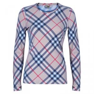 Pre Owned توب بربري تريكو أكمام طويلة نوفاتشيك بيج M