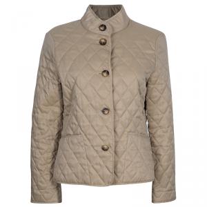 مملوكة مسبقًا Burberry Beige Quilted Jacket M