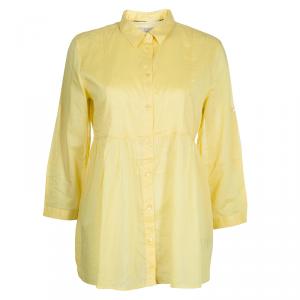 مملوكة مسبقًا Burberry Yellow Babydoll Cotton Top L