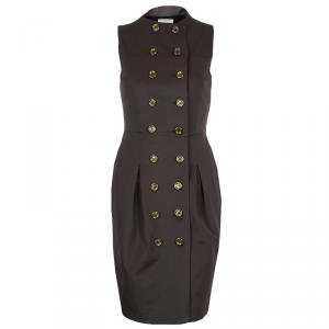 Pre Owned Burberry Olive Green Fitted Dress S