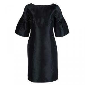 Pre Owned Burberry Black Short Sleeve Sheath Dress S