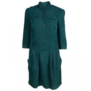 مملوكة مسبقًا فستان بربري بريت حرير مالبري  أخضر S