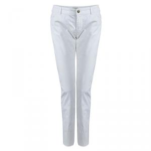 Pre Owned Burberry White Denim Straight Fit Jeans M