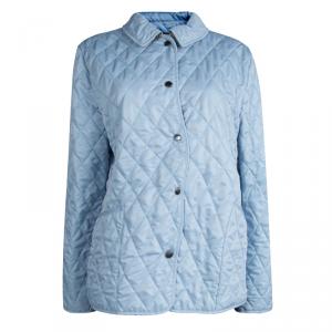 Burberry Powder Blue Diamond Quilted Jacket M