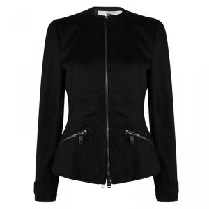 Burberry London Black Cotton Zip Front Jacket M