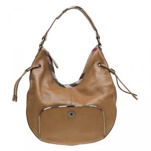 Pre Owned Burberry Brown Leather Murphy Hobo 