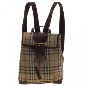Burberry Beige/Brown Haymarket Check Backpack
