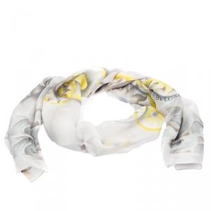 Bvlgari Grey Printed Silk Chiffon Stole